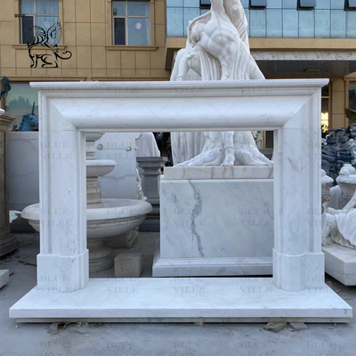 White Marble Fireplace  Stone Mantel Freestanding  Stone Mantel Freestanding