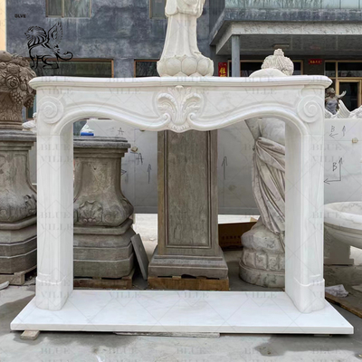 White Marble Fireplace  Stone Mantel Freestanding  Stone Mantel Freestanding