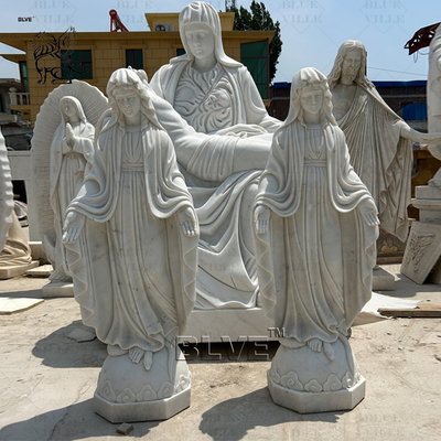 Marble Virgin Mary Sculpture Life Size Religious Saint Mary Statue Stone Carving Home Decoration Church