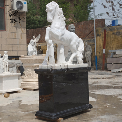 White Marble Horse Statue Life Size Animal Garden Statues Sculptures Stone Carving Outdoor Decorative