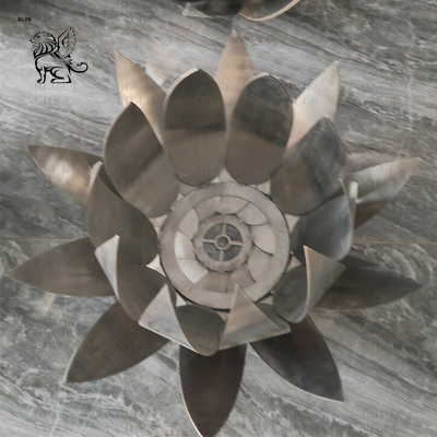 Stainless Steel Lotus Sculpture Large Polished Metal Flower Statues Home Decoration Modern Art