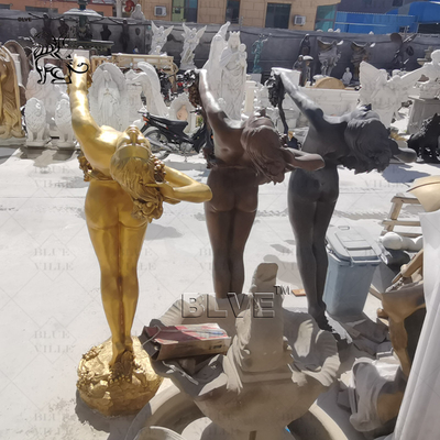 Bronze Statue Greek Grape Goddess Metal Naked Girl Garden Sculpture Life Size Outdoor Decoration