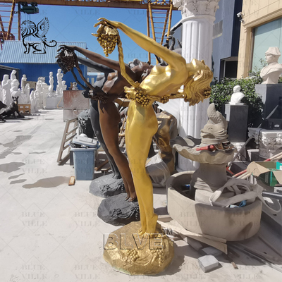 Bronze Statue Greek Grape Goddess Metal Naked Girl Garden Sculpture Life Size Outdoor Decoration