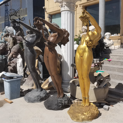 Bronze Statue Greek Grape Goddess Metal Naked Girl Garden Sculpture Life Size Outdoor Decoration