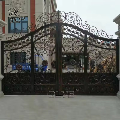 Cast Iron Gate Wrought Iron Gate Villa Luxury Double Door Modern Design Outdoor Large