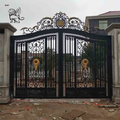 Cast Iron Gate Wrought Iron Gate Villa Luxury Double Door Modern Design Outdoor Large