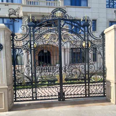 Cast Iron Gate Wrought Iron Gate Villa Luxury Double Door Modern Design Outdoor Large