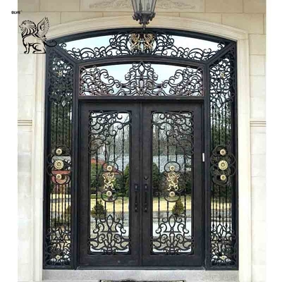 Casting Iron Double Door Anti-theft Entrance Doors Square House Safety Gate Modern Large