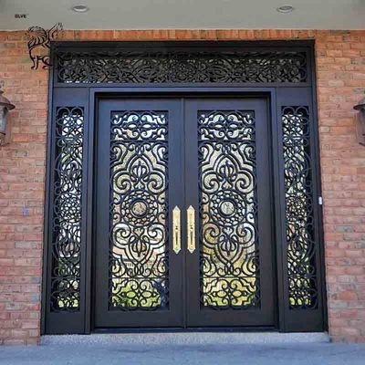 Casting Iron Double Door Anti-theft Entrance Doors Square House Safety Gate Modern Large