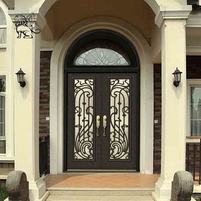 Casting Iron Double Door Anti-theft Entrance Doors Square House Safety Gate Modern Large