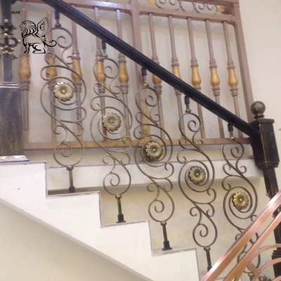 Casting Iron Gate Stair Railing Balcony Handrail Wrought Iron Fence Ornamental Fence High Quality