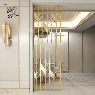 Stainless Steel Screen Room Divider Golden Laser Cut Metal Screen Wall Interior Decoration Wholesale