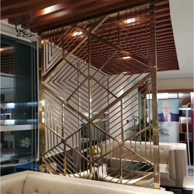 Stainless Steel Screen Rose Gold  Room Divider Indoor Laser Cut Luxury Design