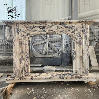 Marble Fireplace Italian Natural Stone Freestanding Luxury Fireplace Mantel Surround European Style Modern