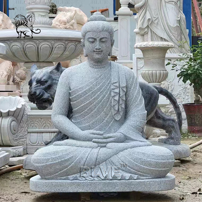 White Marble Stone Gautam Buddha Statues Home Decor Hand Carved Garden Decoration Modern Outdoor