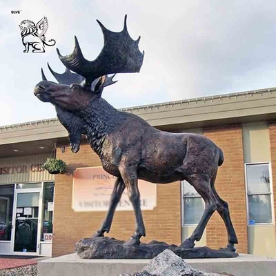 Bronze Large Moose Statue Garden Metal Animal Wild Deer Elk Sculpture Outdoor Decoration Custom
