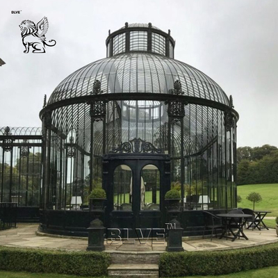 Wrought Iron Gazebo With Glass Large Size Luxury Wedding Garden Sunroom Modern Villa Outdoor