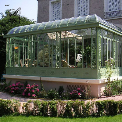 Wrought Iron Gazebo With Glass Large Size Luxury Wedding Garden Sunroom Modern Villa Outdoor