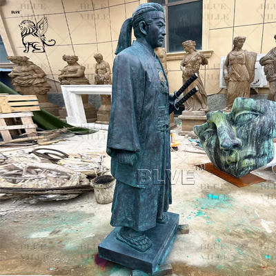 Bronze Life Size Japanese Samurai Hijikata Toshizo Sculpture Metal Warrior Statue Outdoor Garden