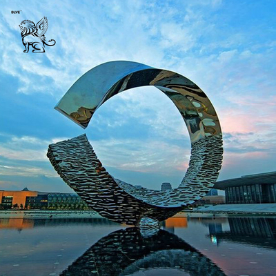 Stainless Steel Sculpture  Metal Art Abstract Sculpture Mirror Polished Modern Urban Landscape