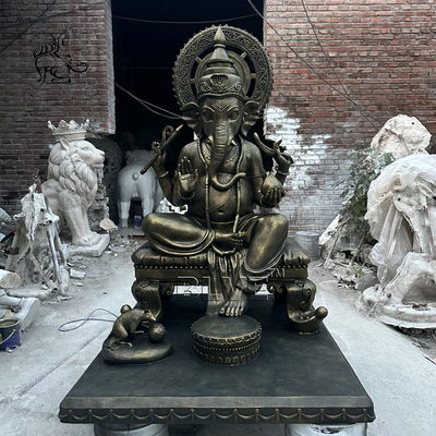 Bronze Lord Ganesha Statue Sculpture Brass Ganesh Indian God Metal Hindu Religious Large Life Size Outdoor Custom
