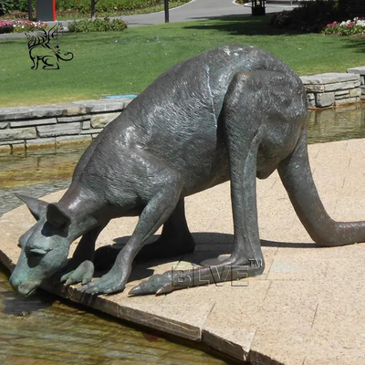 Bronze Kangaroo Sculptures Garden Casting Metal Animal Garden Statue Molds Life Size Australia Outdoor Large