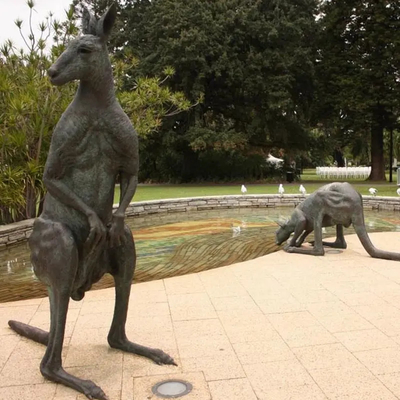 Bronze Kangaroo Sculptures Garden Casting Metal Animal Garden Statue Molds Life Size Australia Outdoor Large