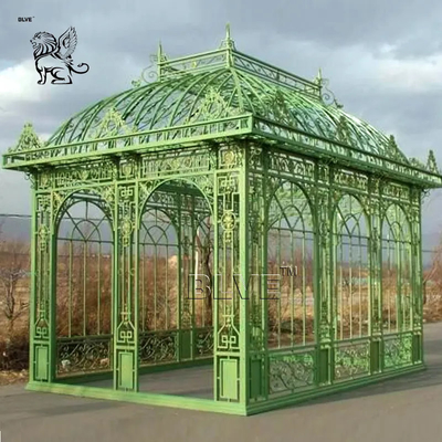 Wrought Iron Sunroom Metal Iron Gazebo Light Green House Wedding Decorative Outdoor Custom