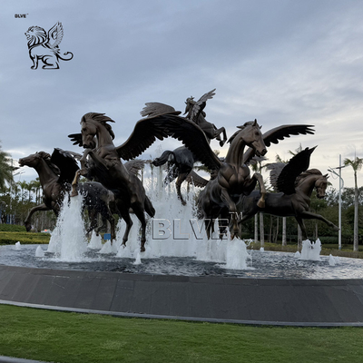 Life Size Bronze Horse Statues Water Fountain Large Outdoor Marble Fountains Square Garden Decoration Customized