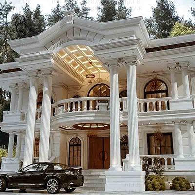 White Stone Building Pillars Marble Roman Corinthian Columns House Villa Design Decorative