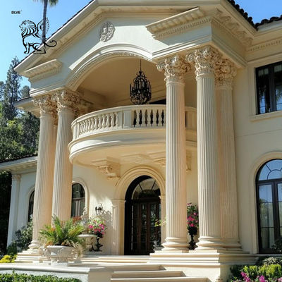 White Stone Building Pillars Marble Roman Corinthian Columns House Villa Design Decorative