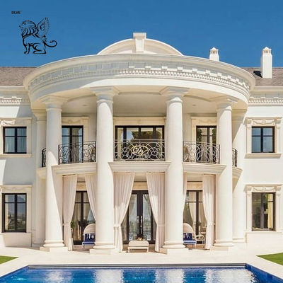 White Stone Building Pillars Marble Roman Corinthian Columns House Villa Design Decorative
