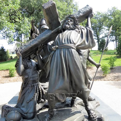 14 Stations of the Cross Jesus Crucifixion Statue Bronze Sculpture Christian Religious Large Outdoor Church