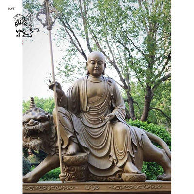 Bronze Ksitigarbha Bodhisattva Sculpture Earth Store Bodhisattva Buddha Statue Life Size Religious Custom