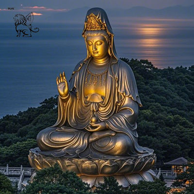 Guanyin Bodhisattva Bronze Buddha Statue Kuan-yin Avalokitesvara Sculpture Buddhism Religious Figure Large