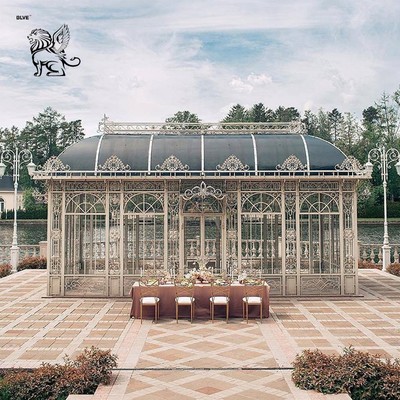 28*12*H6m Iron Greenhouse Glass Sunroom Victorian Wedding Gazebo Garden  Decoration Outdoor Large
