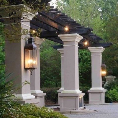 White Marble Square Columns Outdoor Pillars Design Villa Corridor Decorative Customized
