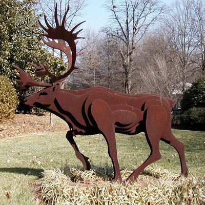 Corten Steel Camel Sculpture Abstract Metal Animal Garden Statue Contemporary Art Decoration Desert Outdoor