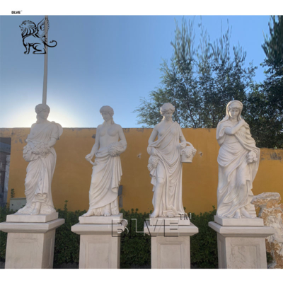 Natural Marble Four Seasons Sculpture Garden Greek Goddess Statue Life Size Hand Carving Outdoor