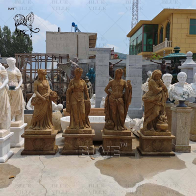 Natural Marble Four Seasons Sculpture Garden Greek Goddess Statue Life Size Hand Carving Outdoor