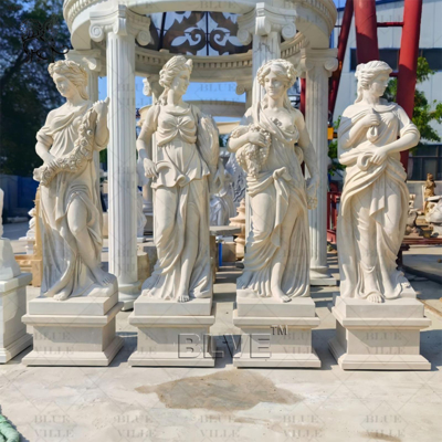 Natural Marble Four Seasons Sculpture Garden Greek Goddess Statue Life Size Hand Carving Outdoor