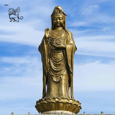 Large Copper Bronze Zen Buddha Statue Giant Shakyamuni Buddhist Religious Figure Statues Decoration Temple