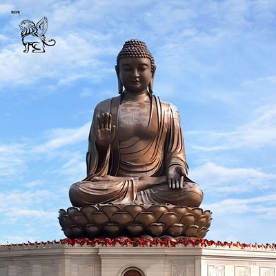 Large Copper Bronze Zen Buddha Statue Giant Shakyamuni Buddhist Religious Figure Statues Decoration Temple