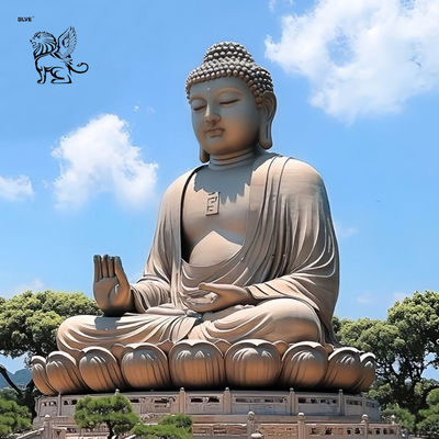 Large Copper Bronze Zen Buddha Statue Giant Shakyamuni Buddhist Religious Figure Statues Decoration Temple