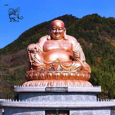 Bronze Laughing Buddha Statue Maitreya Sculpture Happy Buddha Brass Metal Buddhist Figure Large Custom