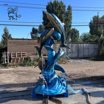 Bronze Garden Dolphin Fountain Metal Animal Large Water Fountains Outdoor Home Decorative Custom Custom