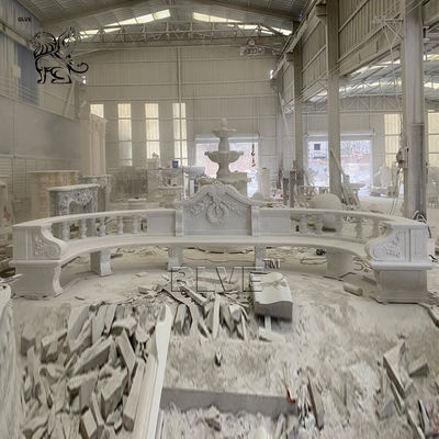 White Marble Bench Garden Natural Stone Benches Rest Long Chair Outdoor Park Customized Size