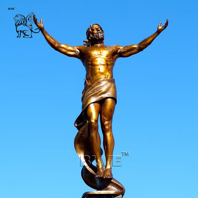 Brass Bronze Jesus Sculpture Christ the Redeemer Statue Life Size Religious Statues Outdoor Church