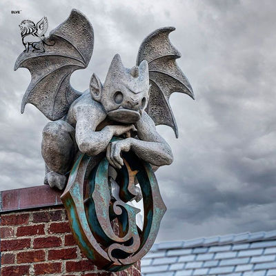 Bronze Gargoyle Statue Sculpture Metal Monster Sculptures Medieval Buildings Large Outdoor Entrance Custom