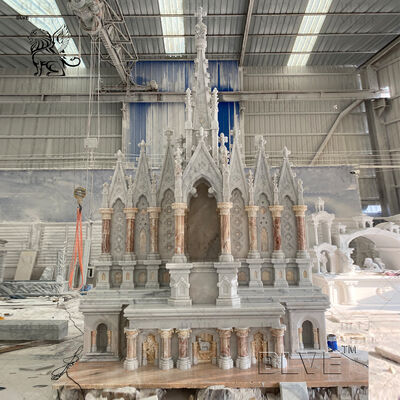 Marble Altar Religious Natural Stone Saint Mary Statues Hand Carved Church Decoration